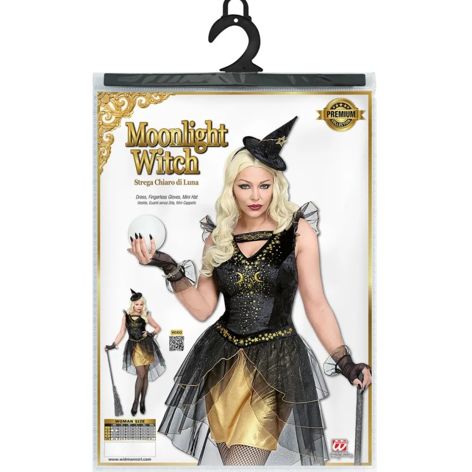 Halloween Jurk Zwart Goud Dames Heks