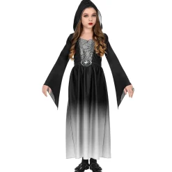 Halloween Jurk Zwart Grijs Meisje Gothic