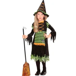 Halloween Jurk Zwart Groen Meisje Heks