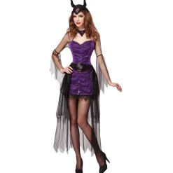 Halloween Jurk Zwart Paars Dames Malefizia