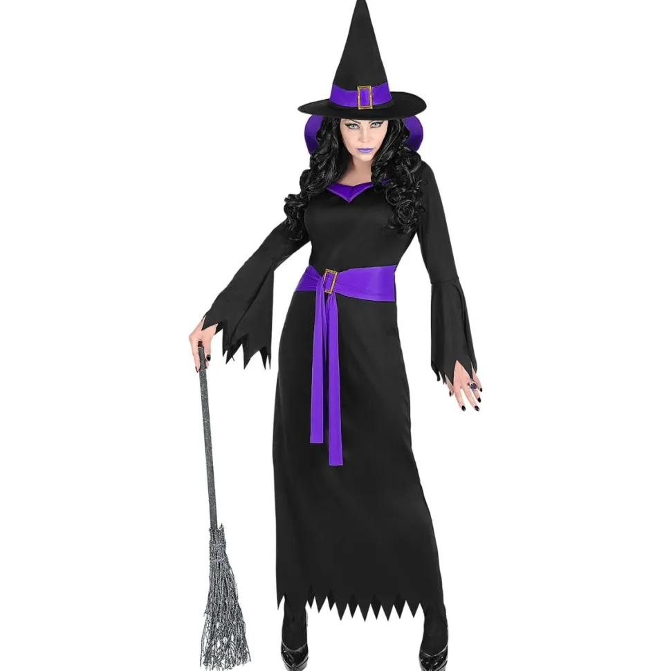 Halloween Jurk Zwart Paars Dames Heks