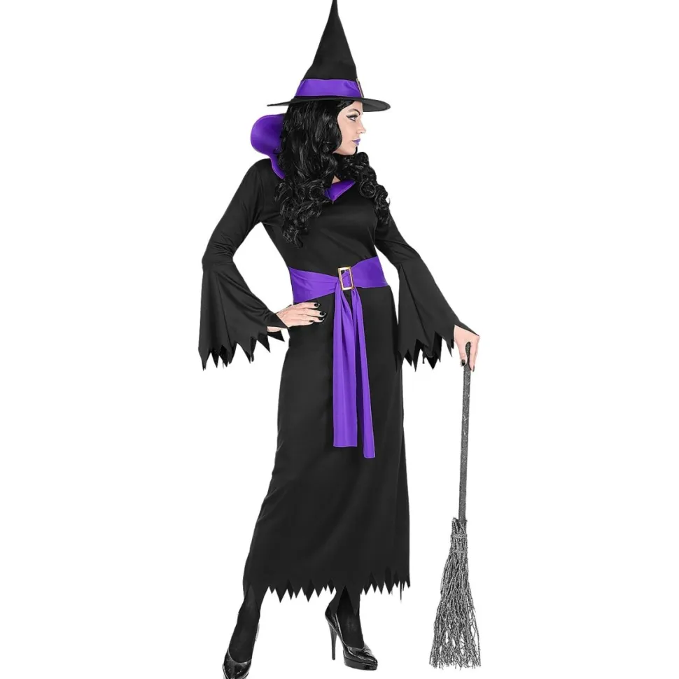 Halloween Jurk Zwart Paars Dames Heks
