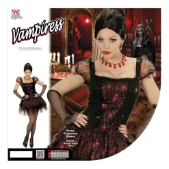 Halloween Jurk Zwart Rood Dames Vampier
