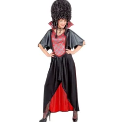Halloween Jurk Zwart Rood Dames Vampier 2 delig