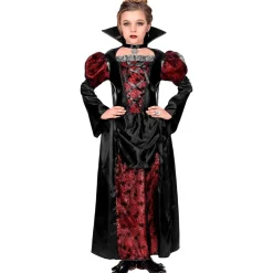 Halloween Jurk Zwart Rood Meisje Vampier