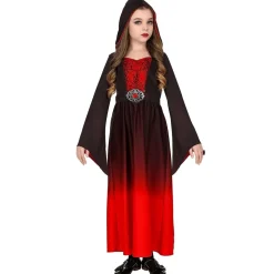 Halloween Jurk Zwart Rood Meisje Gothic