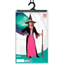 Halloween Jurk Zwart Roze Meisje Heks