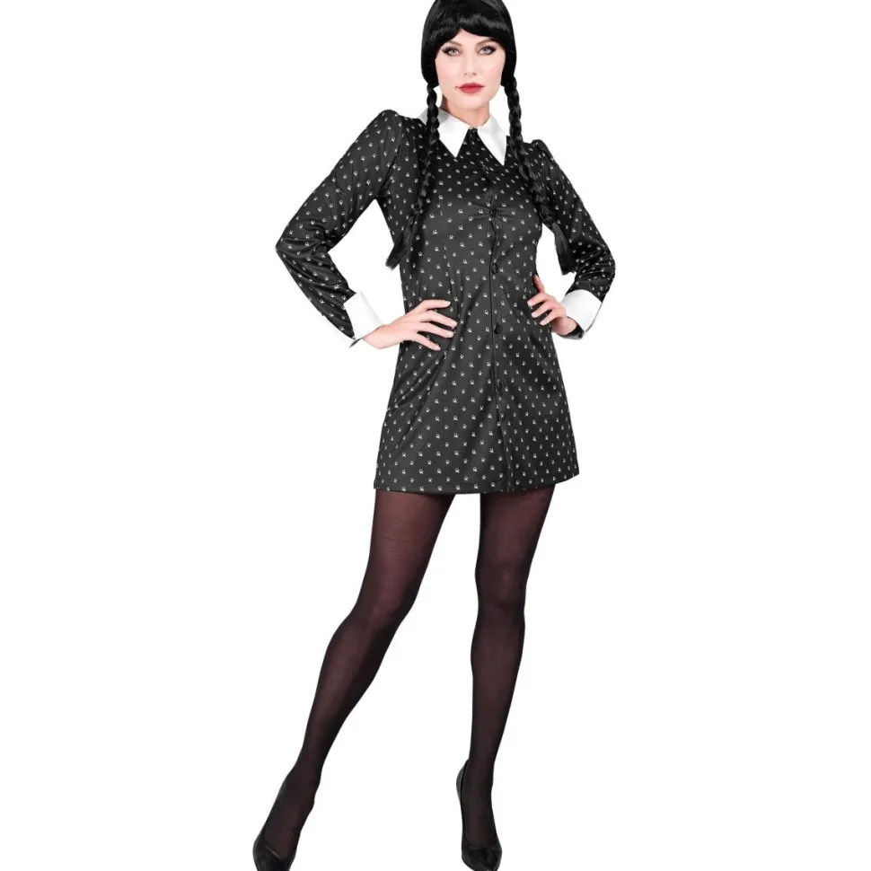 Halloween Jurk Zwart Wit Dames Gothic