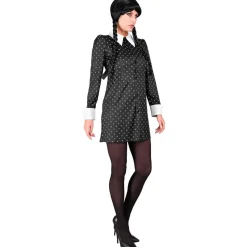 Halloween Jurk Zwart Wit Dames Gothic