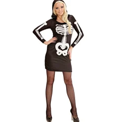 Halloween Jurk Zwart Wit Skelet