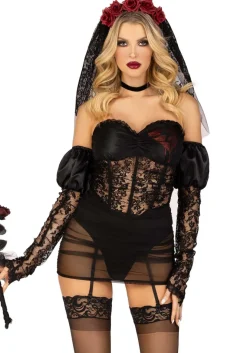 Halloween Kostuum Dames Bodysuit Bruid Leg Avenue