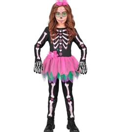 Halloween Kostuum Gekleurd Meisje Skelet