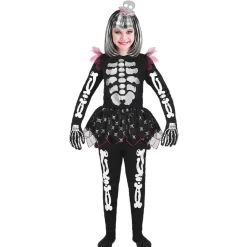 Halloween Kostuum Meisje Skelet 4 delig