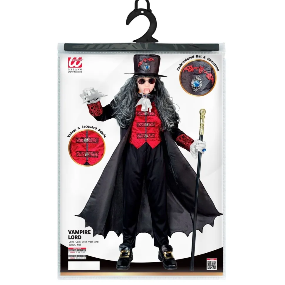 Halloween Kostuum Rood Zwart Kind Vampier