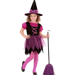 Halloween Kostuum Roze Meisje Heks