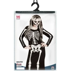Halloween Kostuum Wit Zwart Dames Skelet
