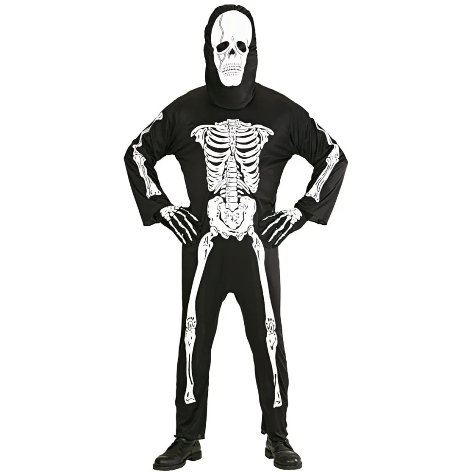 Halloween Kostuum Wit Zwart Heren Skelet