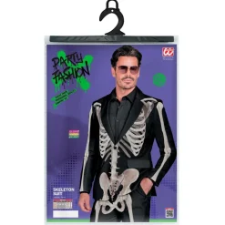 Halloween Kostuum Wit Zwart Heren Skelet 2 delig