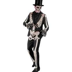 Halloween Kostuum Wit Zwart Heren Skelet 2 delig