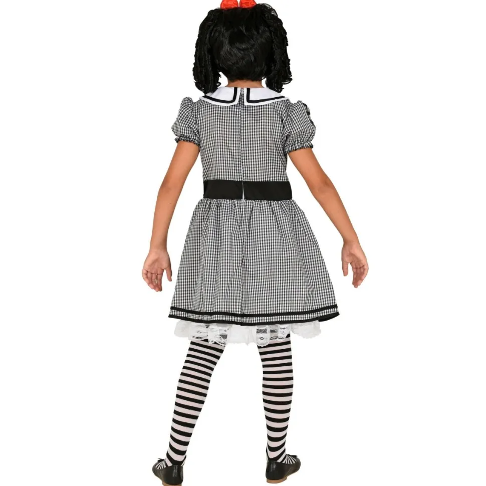 Halloween Kostuum Wit Zwart Meisje Pop