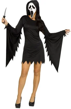 Halloween Kostuum Zwart Dames Geest Face Aged