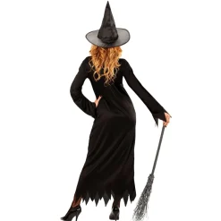 Halloween Kostuum Zwart Goud Dames Heks 2 delig