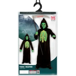 Halloween Kostuum Zwart Groen Kind Magere Hein 2 delig