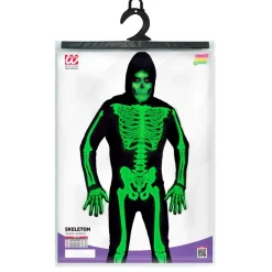 Halloween Kostuum Zwart Groen Heren Skelet 2 delig