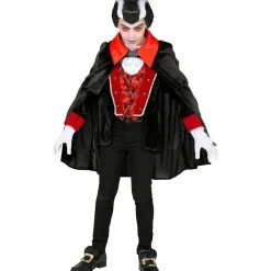 Halloween Kostuum Zwart Rood Jongen Vampier