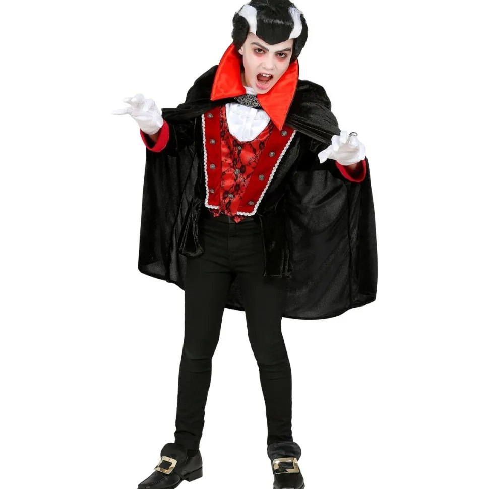 Halloween Kostuum Zwart Rood Jongen Vampier