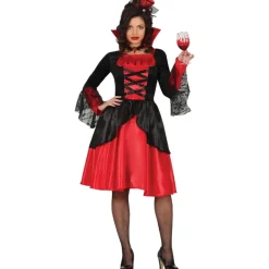 Halloween Kostuum Zwart Rood Dames Vampirina