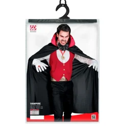 Halloween Kostuum Zwart Rood Heren Vampier 4 delig