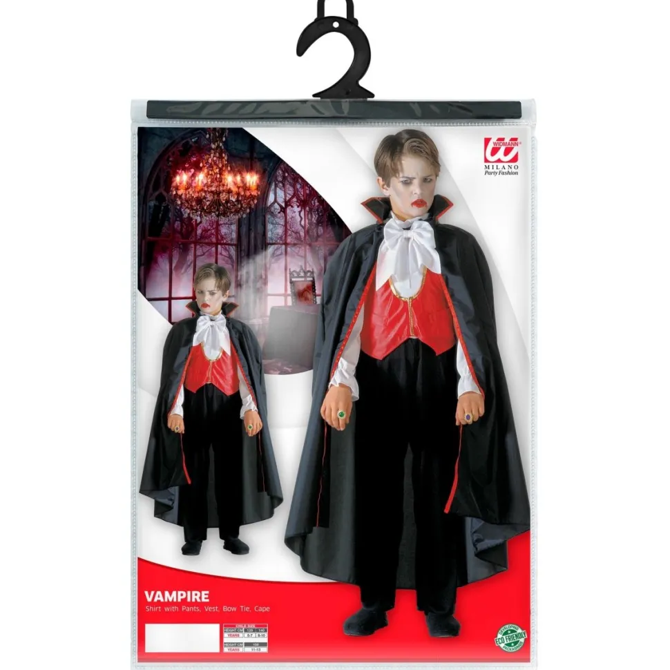 Halloween Kostuum Zwart Rood Jongen Dracula