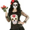 Halloween Oorbellen Blauw Schedels Met Roos