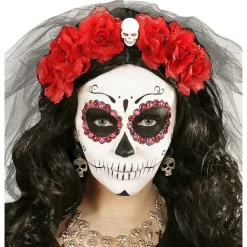 Halloween Oorbellen Goud Zwart Schedel