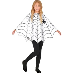 Halloween Poncho Kind Spinnenweb