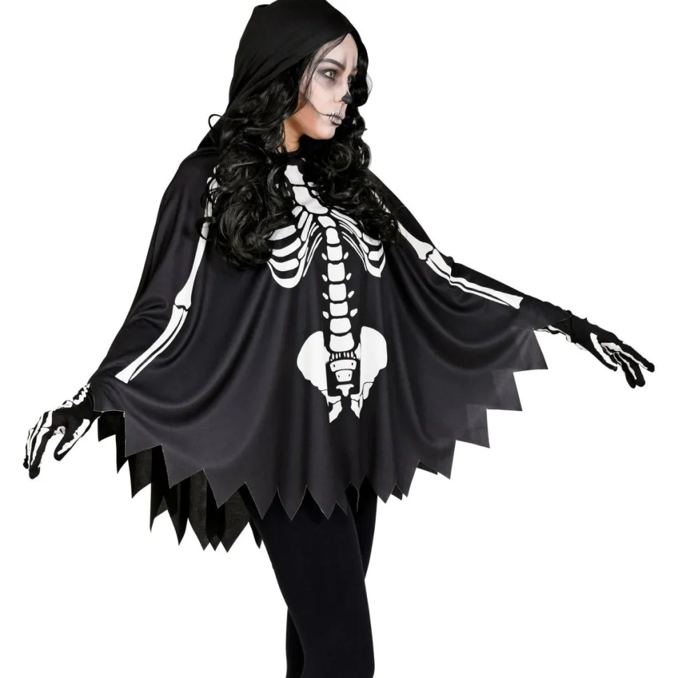 Halloween Poncho Skelet