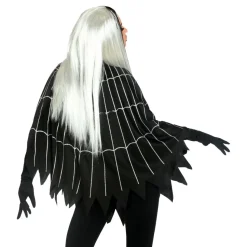 Halloween Poncho Spinnenweb