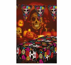 Halloween Tafelkleed Bloemen 2,74m