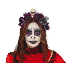 Halloween Tiara Bloemen Grijs