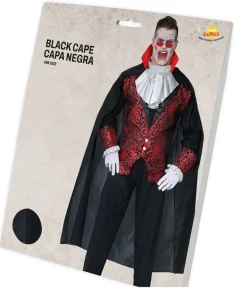 Halloween Zwarte Cape 1,4m