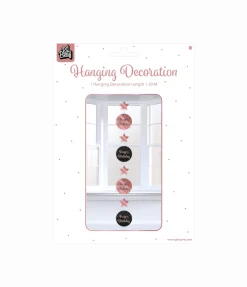 Hangdecoratie Happy Birthday Roze Zwart 20,5cm