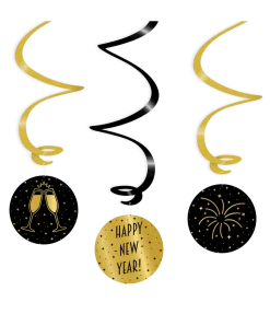 Hangdecoratie Happy New Year! 14cm 3st
