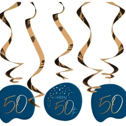 Hangdecoratie 50 Jaar Blauw 75cm 5st