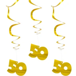 Hangdecoratie 50 Jaar Goud 3st