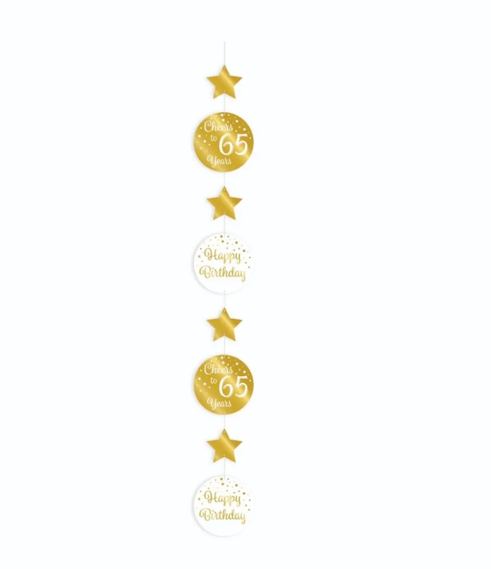 Hangdecoratie 65 Jaar Goud Wit 20,5cm