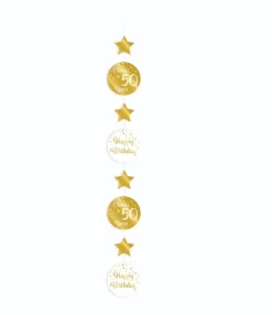 Hangdecoratie 50 Jaar Goud Wit 20,5cm