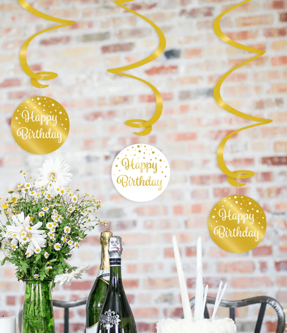 Hangdecoratie 70 Jaar Happy Birthday 17cm 3st