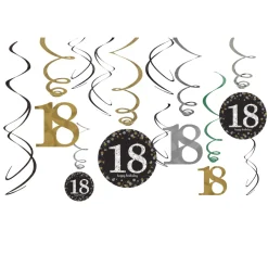 Hangdecoratie 18 Jaar Happy Birthday 61cm 12st