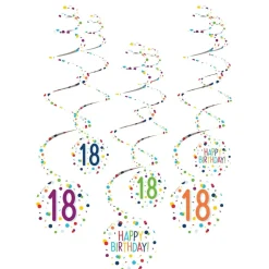Hangdecoratie 18 Jaar Happy Birthday Confetti 61cm 6st